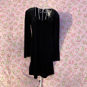 vintage black velvet dress 90s |M| polka dots 1990s Betsey and Adam by Jaslene